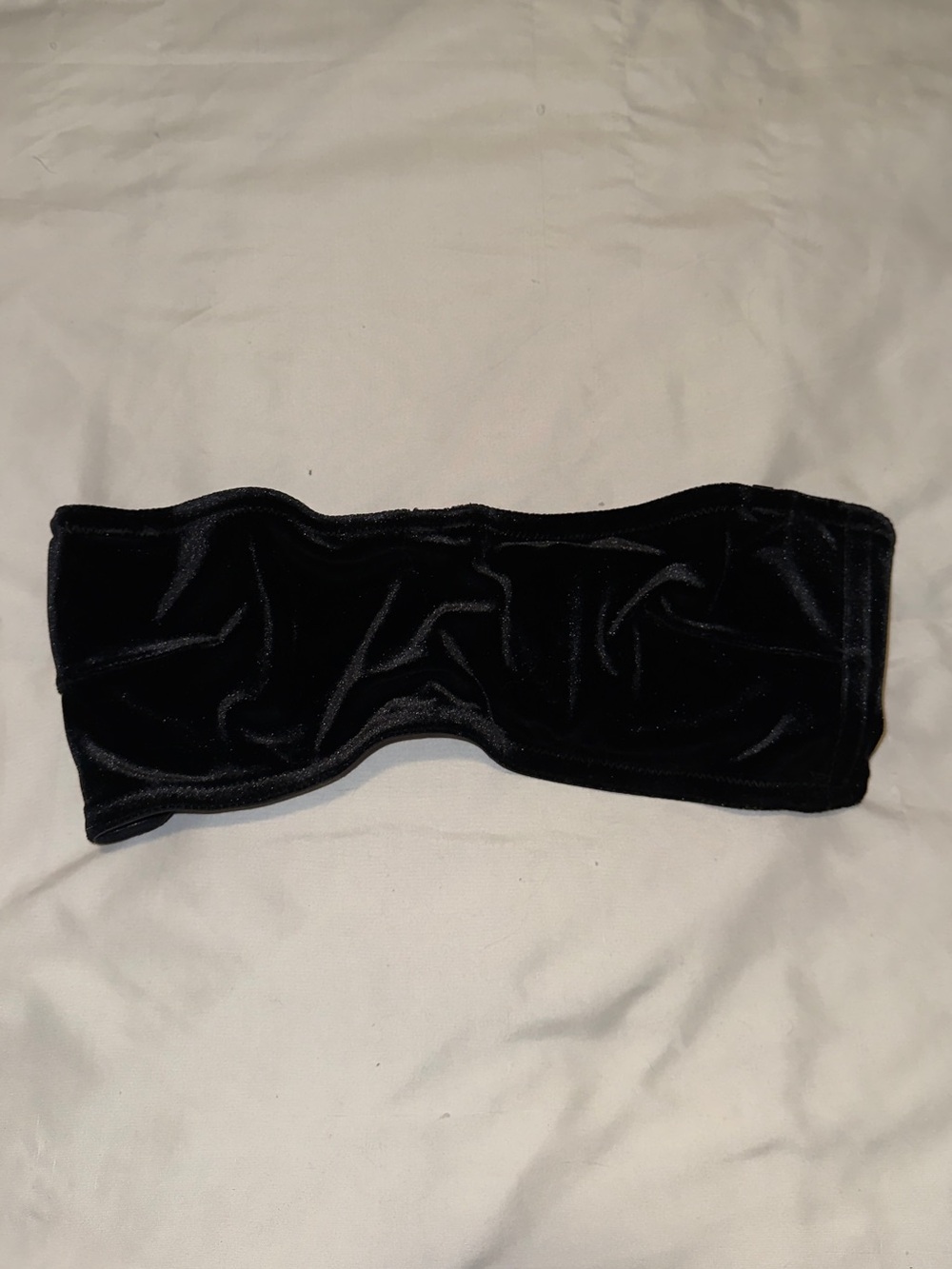 Black Velvet Strapless Bandeau Top